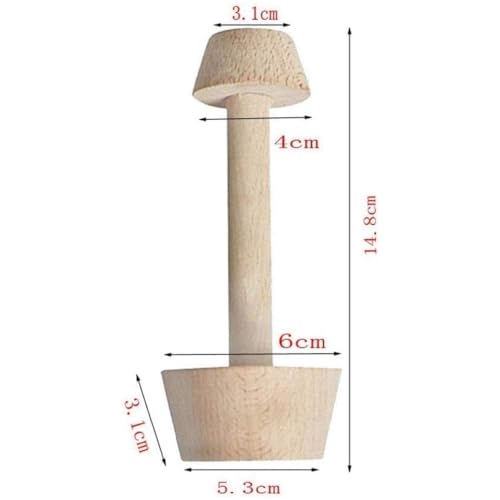 Double Sided Wooden Tart Tamper, Pastry Pusher for Pie, Quiche, Cake Baking Tools