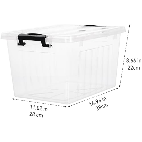 Citylife 22 Qt Plastic Storage Bins with Latching Lids 4 Packs - color: Clear White, size: 22 QT-4 Packs