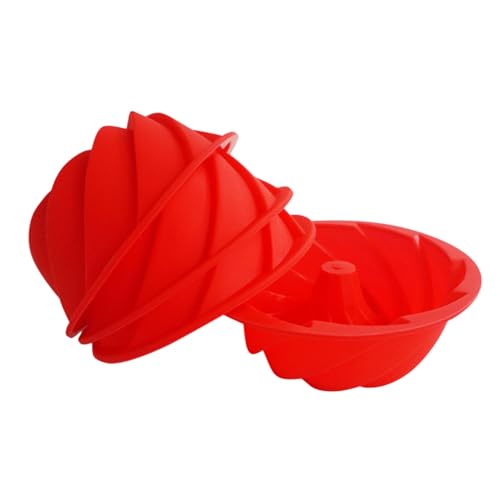4 Inch Fluted Tube Spiral Silicone Cake Pan, Nonstick Baking Mold - size: 4 Inch-Spiral-4 Pack