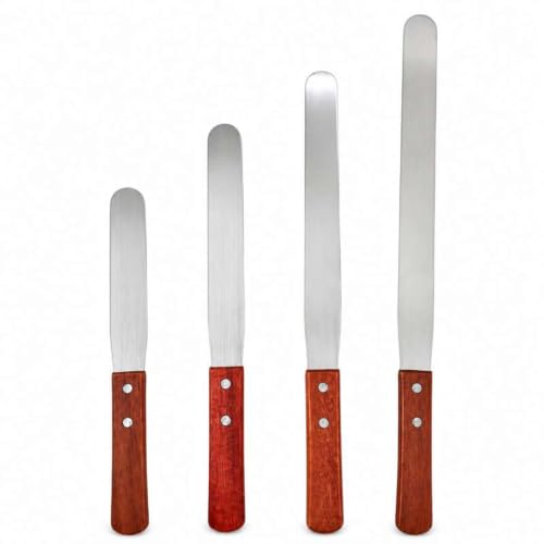 4-Piece Straight Icing Spatula Set, Stainless Steel Cake Tools Set