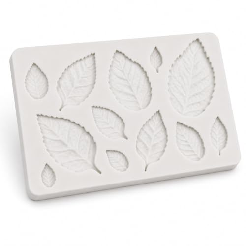 3D Mini Rose Leaf Silicone Fondant Mold - style: rose leaves molds 1