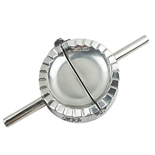 Stainless Steel Ravioli Mold Pierogi Dumpling Maker,X-Large Size 5" Goya Empanada Press Mold, Ravioli Mould Crimper,Wraper Dough Cutter - for Pie Ravioli Chinese Dumpling Pastry,With long handle - size: X-Large X1