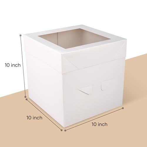 Cakebon Cake Box with Boards 10" Gold Round Smooth Cake Drum 1Pack - size: 10 inch, style: Gold - 2 Pack