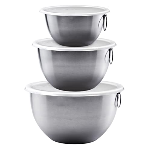 Tovolo Stainless Steel Nesting Mixing Bowls Set of 3 with Lids - size: Set of 3