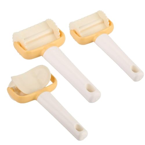 Rolling Biscuit Cutters, Rolling Cookie Cutters Dough Cookie Roller Cutter Biscuit Rolling Crimped Cutter Baking Tool Pastry Maker Rolling Square Cutter Biscuit Ravioli Cutter (3 Piece Set) - size: 3 Piece Set