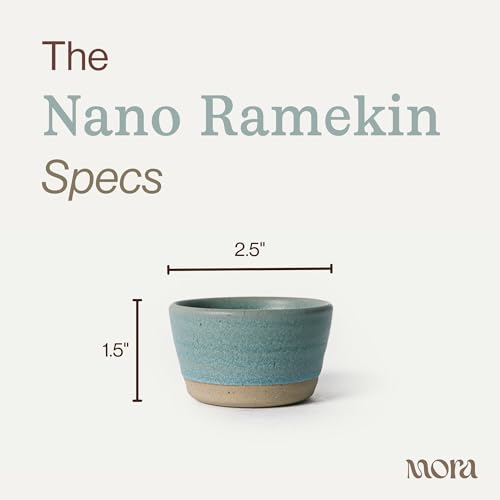 Mora Nano Ramekins Set of 4, 2oz Ceramic Pottery Sauce Cups - Microwave, Oven and Dishwasher Safe - Iris - color: Iris, size: Nano