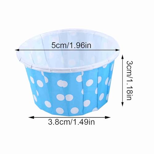 100Pcs Polka Dot Baking Cups, Mini Muffin Cupcake Liners (Blue) - color: Blue