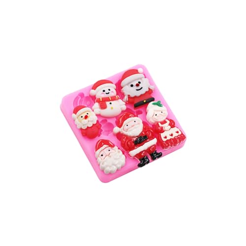 4PCS Christmas Theme Silicone Mold Snowflake Christmas Tree Snowman Bell Creative Baking Chocolate Cake Dessert Decoration Mold DIY Resin Jewelry Accessories Silicone Molds SD-82-515-540-548 - color: Style A