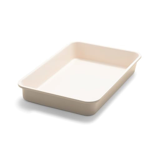 GreenPan Bakeware 13” x 9” Rectangular Cake Pan, Ceramic Nonstick Baking Pan, PFAS Free, Scratch Resistant, Bake & Roast Ovenware, Cream White - color: Taupe, size: 9" x 13" Rectangular Cake Pan