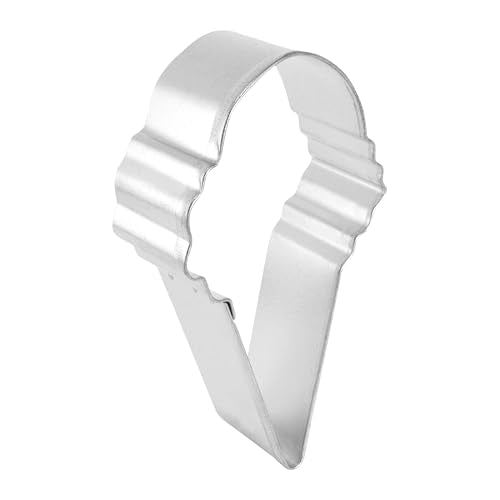 Foose Store Ice Cream Cone Cookie Cutter 4 Inch –Stainless Steel Cookie Cutters - Ice Cream Cone Cookie Mold