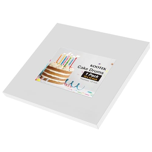 Kootek Cake Board 12 Inch Square Cake Drum Base para Pastel, 1 Pack - size: 12 Inch/1 Pack