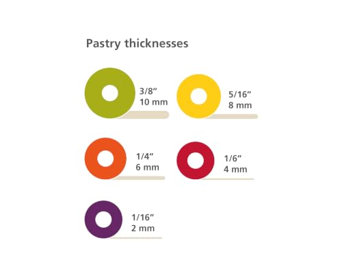 Joseph Joseph PrecisionPin - Rolling Pin with adjustable pastry thickness, Baking and dough rollers, Beech Wood, Multicolor - color: Multicolour