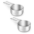 2PCS 1/3CUP(80ml, 2.7oz) Measuring Cup, 18/8 Stainless Steel Measure Scoop - size: 1/3cup|80ml|2.7oz