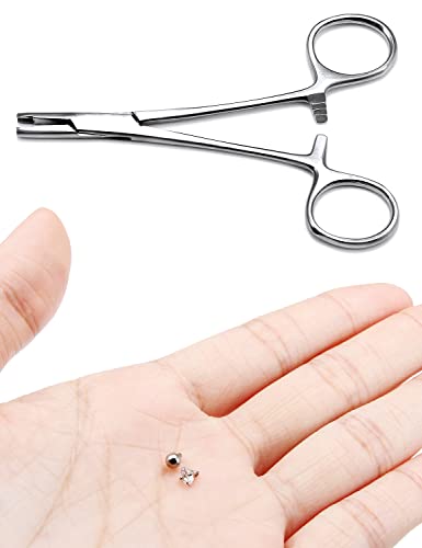 Vsnnsns 9 Style 316L Surgical Steel Body Piercing Tools Kit Piercing Clamps Forceps Use for Nose Septum Lip Tongue Eyebrow Belly Rings Ear Dermal Piercing Jewelry Kit Tools - color: Style 8, 3MM Dermal Piercing Clamps Forceps