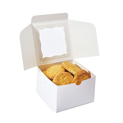 Cookie Boxes with Window 4.5x4.5x3 Inch-50 Pack