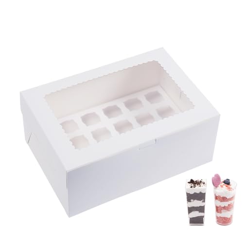 6 Pack Dessert Shooter Box,Holds 24 Count 3 oz Dessert Shooters