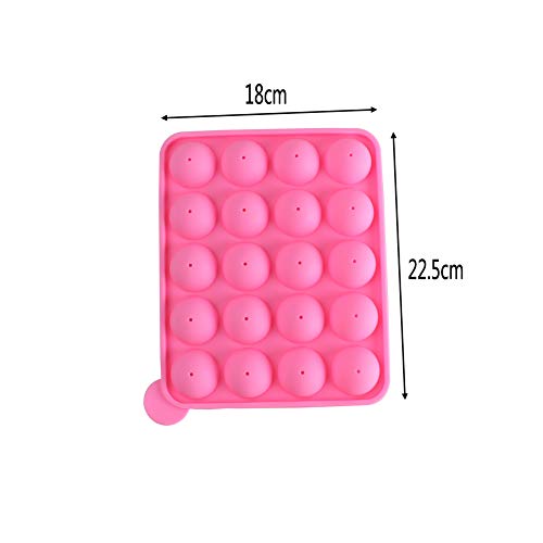 20 Cavity Silicone Pink Lolly Pop Party Cupcake Baking Mold Cake Pop Stick Mold Tray