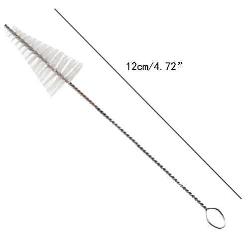 12Pcs Triangle Nylon Cake Decorating Tips Brushes Professional Cake Decorating Mouth Icing Dispensers Tips Cleaning Brushes Tube Brushes Pipe Brush Cleaner for Cake Baking Tools, Whie