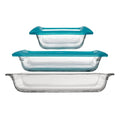 Libbey Baker's Premium 5-Piece Set, 3 Glass Baking Dishes with 2 Lids - color: Premium - 5pc Mixed Set