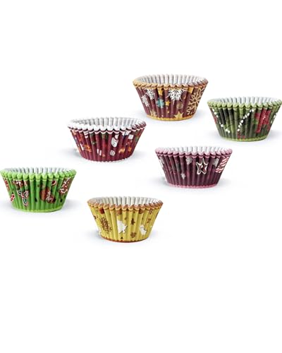 qiqee Christmas Gingerbread Cupcake Liners, 300 Count, Mini Size