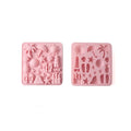 2Pcs Pink Silicone Molds for Candy Chocolate Beach Theme Ocean Starfish Shells Baking Ice Cube Mould for Tropical Party - color: Pink