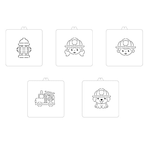 Reusable Firefighter PYO Cookie Stencil Paint Your Own Custom Design Unique Cookies Stencils Creates Custom Coloring Pages Designs, Perfect for Kids, Parties, and Bakers (Fire Fighter) - style: Fire Fighter