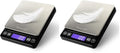 KitchenTour Mini Gram Scale for Coffee, Jewelry and Small Items, 500g x 0.01g Digital Pocket Scale with Tare, 6 Units, Back-Lit LCD, 2 Trays, Black (Pack of 2) - size: 500g/0.01g (Pack of 2)