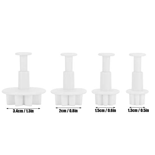 Fondant Plunger Cutter Set, 4Pcs Leaf Heart Flower