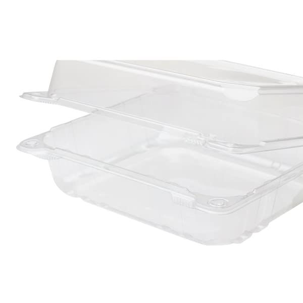 Karat Clamshell Take Out Food Containers [8"x8" - 250 ct] Durable, Stackable, Crack-Resistant To Go Boxes | Clear