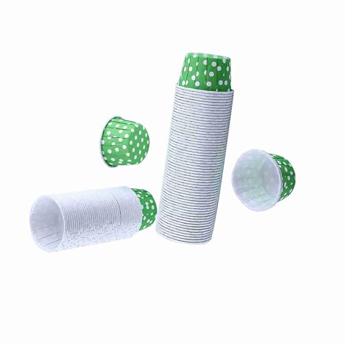 100Pcs Polka Dot Baking Cups, Mini Muffin Cupcake Liners (Green) - color: Green