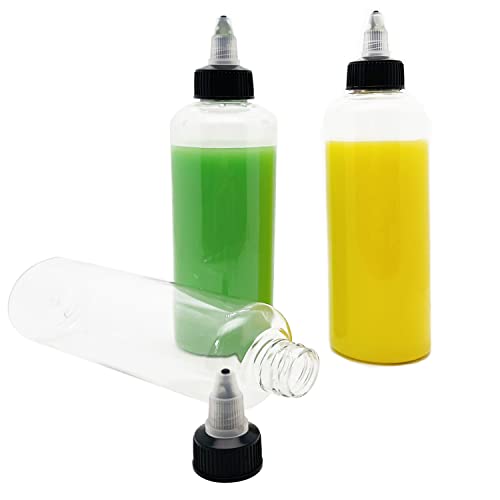 6 Pcs Dispensing Bottles, 4oz Plastic Squeeze Bottles with Twist Top Cap