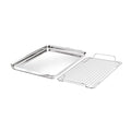 All-Clad Stainless Steel Half-Sheet Baking Pan 13" x 21" with Cooling Rack - Tri-ply Bonded for Consistent Baking- (Roast, Bake Cookies, Brownies and More) Professional Stainless Steel Bakeware - size: 2Pcs Half Sheet Pan & Cooling Rack Set(13" x 21")