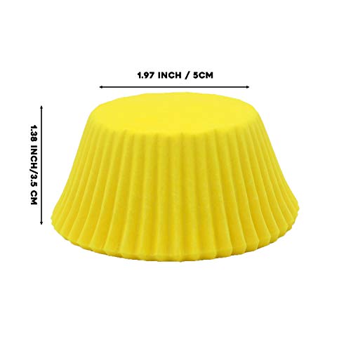 Premium Yellow Greaseproof Cupcake Liners Muffin Paper Baking Cups Standard Size, 100-Count - color: Yellow
