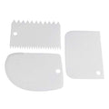 3 Pcs Cake Scraper Smoother Set, Cake Icing Smoother Tool for Cake Decorating, Plastic Dough Scraper Flexible Bowl Scraper for Baking