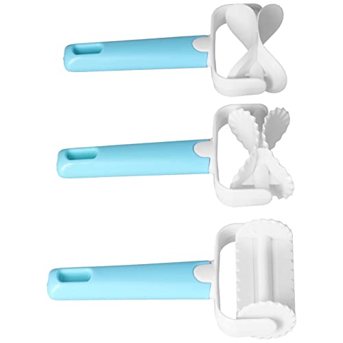 3Pcs Rolling Pastry Cutter set|Round Roller Fondant Slicer|DIY Dough Cutter Roller Baking Accessory for Wonton Biscuit Cookies Dumpling Cake Making cookie cutter
