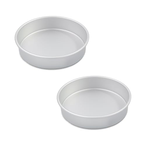 8×2 round Cake Pans Set of 2,Aluminum cake tin baing pan for birthday cake party cake (8×2 round Cake Pans, Set of 2) - color: Silver, size: 8×2 round Cake Pans, Set of 2