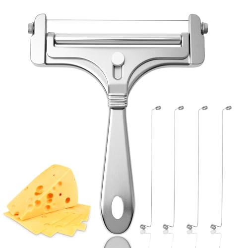 Stainless Steel Wire Cheese Slicer With 4 Extra Wires Adjustable Thickness