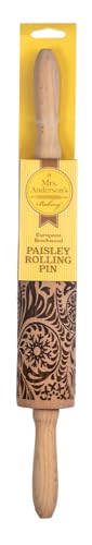 Mrs. Anderson's Baking Embossing Rolling Pin, Paisley Design - style: Paisley Rolling Pin, 8-Inches