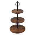 Cupcake Stand, 3 Tier Wood Cake Stands Rustic Cupcake Tower, Round Tiered Tray Stand for Dessert Table Display, Industrial Wooden Serving Stand Wedding, Graduation and Baby Shower (Zhong 1Pack) - color: Zhong 1pack