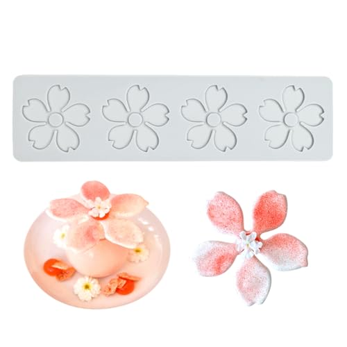 mostsom 3D Hollow Out Lace Mold 3D Cherry Blossom Cake Lace Mold Flower Silicone Mould Fondant Mold Chocolate Stencil Cake Decorating Border Bakeware (H_ Cherry Blossom) - size: H_ Cherry Blossom