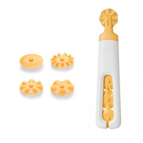 4-in-1 Safety Pasta Cutter Wheel, Rounded Blade Non-Slip Handle, 6.1in