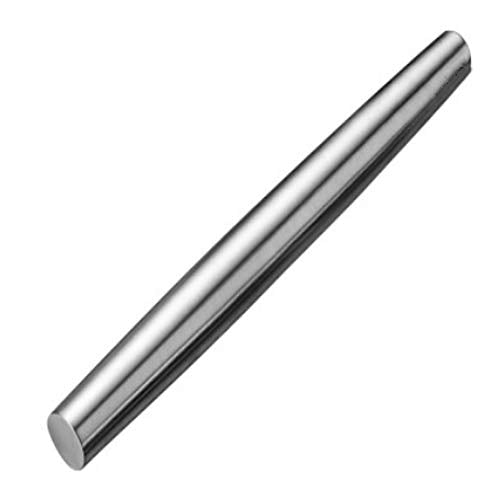 AMUZHI Smooth Seamless Stainless Steel Rolling Pin, 16,7Inch - size: 16.7in + No Mat