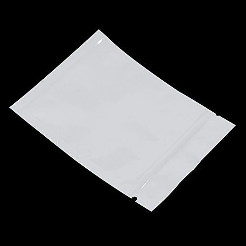 100 Pack 2.7x3.9 inch Opaque White Reusable Resealable Mylar Bags - color: White, size: 2.7x3.9 inch