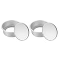 HARFINGTON 2Pcs Round Cake Pan with Removable Loose Bottom 5" Small Cheesecake Pan Anodized Aluminum Nonstick Baking Pan for Wedding Birthdays Party Event - color: Silver Tone, size: 5"