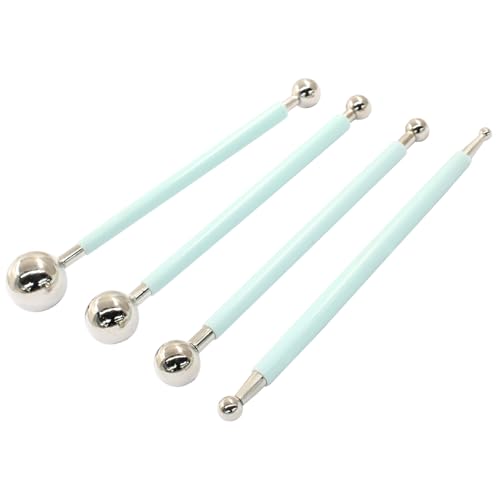 4Pcs Light Green Ball Shaped Cake Dotting Tool - color: Light Green
