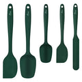 HOTEC BPA-Free Silicone Rubber Spatula Set, Dark Green, Set of 5 - color: Dark Green