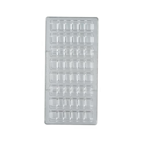 Restaurantware-Pastry Tek 10.8 x 5.3 Inch Chocolate Bar Mold, 1 Dishwashable Chocolate Mold - 8 Cavities, Freezable, Clear Polycarbonate, For Protein and Energy Bar, Candy, Easy To Release