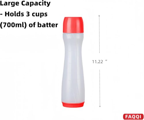 Red Pancake Pen, Batter Squeeze Bottle with Flow-Control Valve