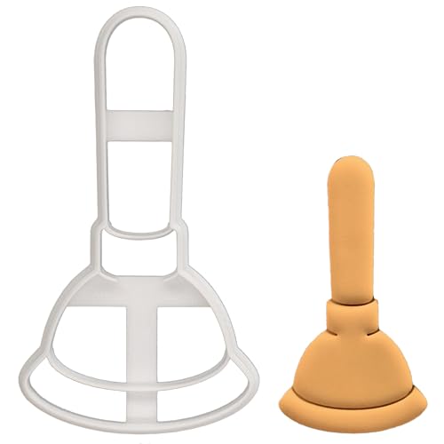 BAKERLOGY Toilet Plunger Cookie Cutter - Detailed Biscuit Cutter Design for Baking and Crafts, ideal on fondant, dough, clay