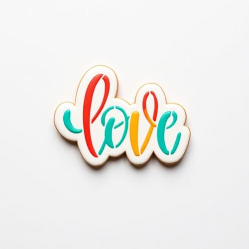 Cookie Cutter and Stencil Bundle Royal Icing Cookies Stencils Paint Your Own Biscuit Bakery Starter Kits Royal Icing Fondant Cutters Birthday Wedding Holiday Cookies Painting Coloring Pages Comb - style: Love